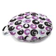 thumbnail image 1 of Modern Round Floor Cushion with Handle, Paintbrush Blots Drawn by Hand, Decorative Pillow for Living Room & Dorms, 18" Round, White Dark Grey Fuchsia, by Ambesonne, 1 of 4