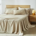 thumbnail image 5 of Davulos Queen Comforter Set with Sheets Khaki,7 Pieces Bed in a Bag Queen Size Modern Diamond Pattern Complete Bedding Set for All Season, 5 of 9