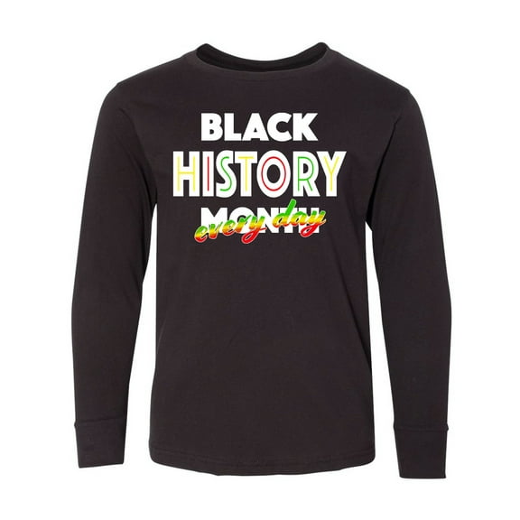 Inktastic Black History Month Every Day Long Sleeve Youth T-Shirt