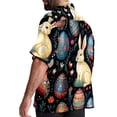 thumbnail image 3 of Easter Men's Short Sleeve Printed Poplin Shirt with Spread Collar Tops - Casual Button Down Summer Beach Shirt for Men and Women, 3 of 6