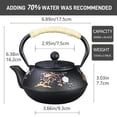 thumbnail image 5 of 30.4 fl oz Small Cast Iron Teapot Tea Kettle with Stainless Steel Infuser for Stovetop Safe Coated with Enameled Interior Japanese Tetsubin with Flower and Bird  Pattern, 5 of 9