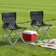 thumbnail image 5 of SONGMICS Sillas de Camping, Juego de 2 Sillas de Exterior, Apoyabrazos, Bolsillo para Tazas, Plegable, Carga de 120 kg, Negro MGCB01BK, 5 of 10
