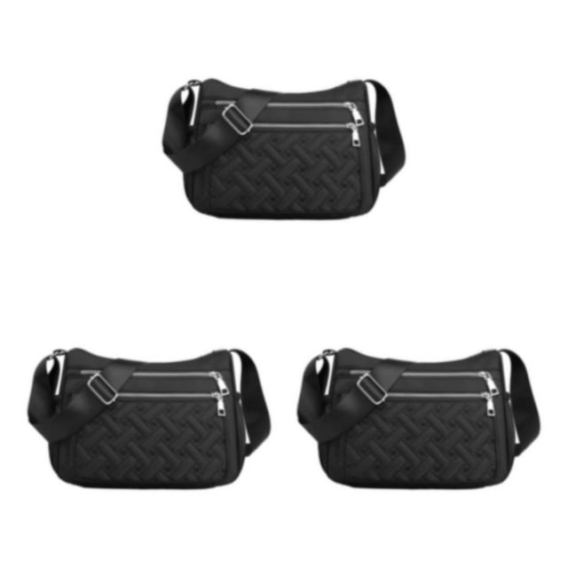 Guardoinrt Multipurpose Premium Crossbody Bag With Large Capacity Polyester Messenger Bag Multiple Occations Gift Premiun black 3Set