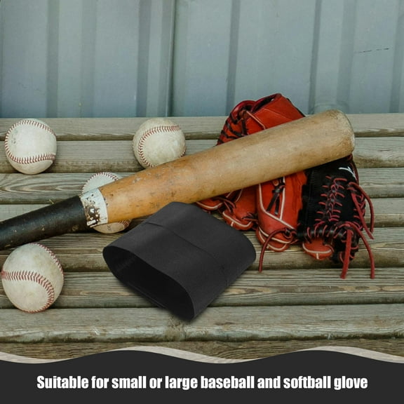 PBPBOX Elastic Black Baseball Glove Wraps Band Universal Fit Sports Strap for Gloves