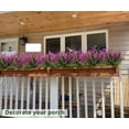 thumbnail image 4 of 8 Bundles Artificial Outdoor Flowers Ferns Plants for Outdoors Faux Plastic Flowers Greenery Shrubs Plants Indoor Outside Hanging Planter Kitchen Home Wedding Office Garden Decor(Purple), 4 of 5