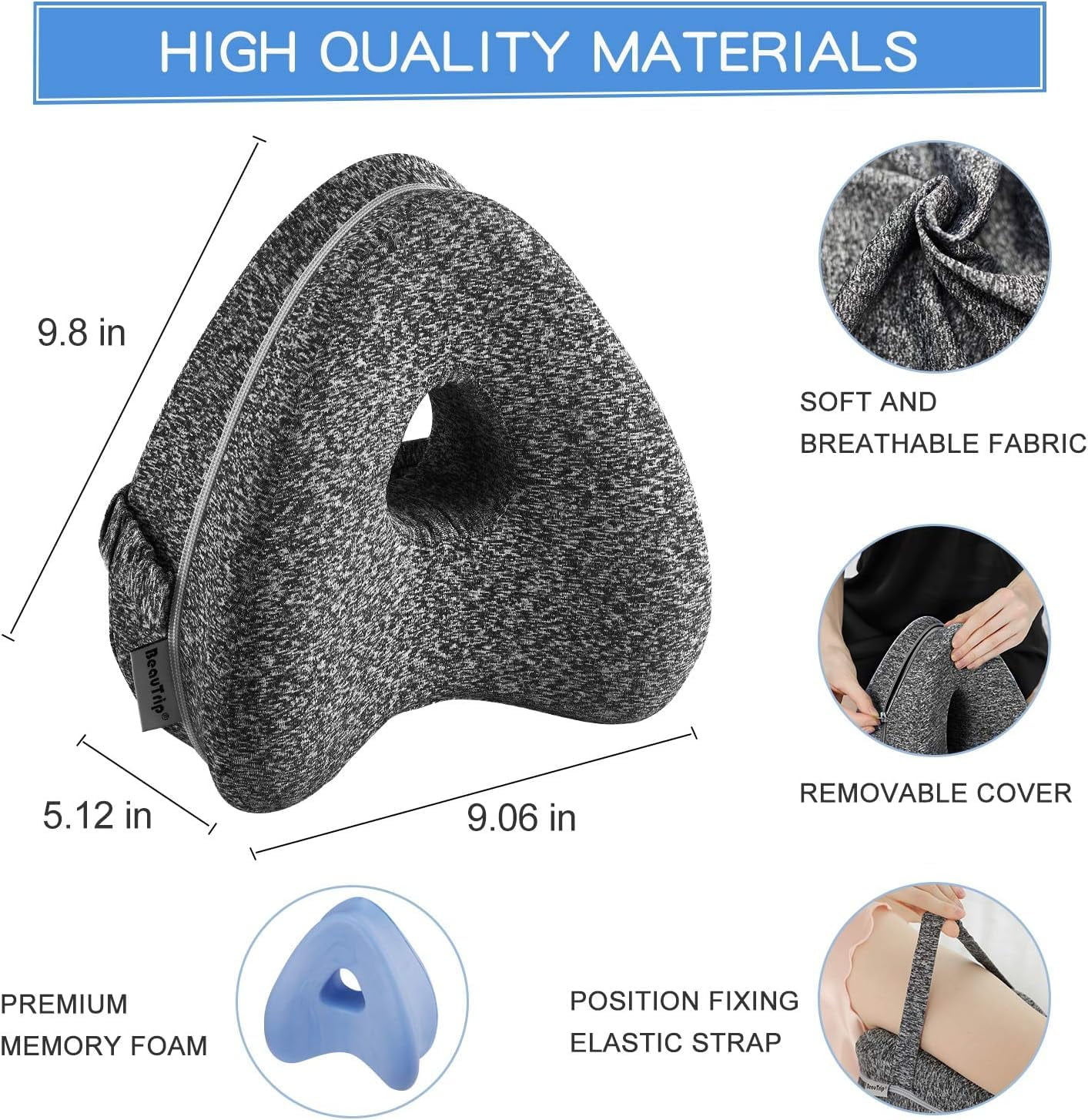 Alignment Pillows for Side Sleepers, Relieve Hip Pain & Sciatica, Leg Alignment Pillow for Side Sleepers, Hip Alignment Pillow (Blue)