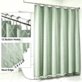 thumbnail image 3 of LVRLVR 1Pc Diamond Jacquard Shower Curtain Set, Heavyweight Polyester, Tassel & Hookless 2 Styles, Bathroom Curtain with Liner or Hooks, 3 of 8