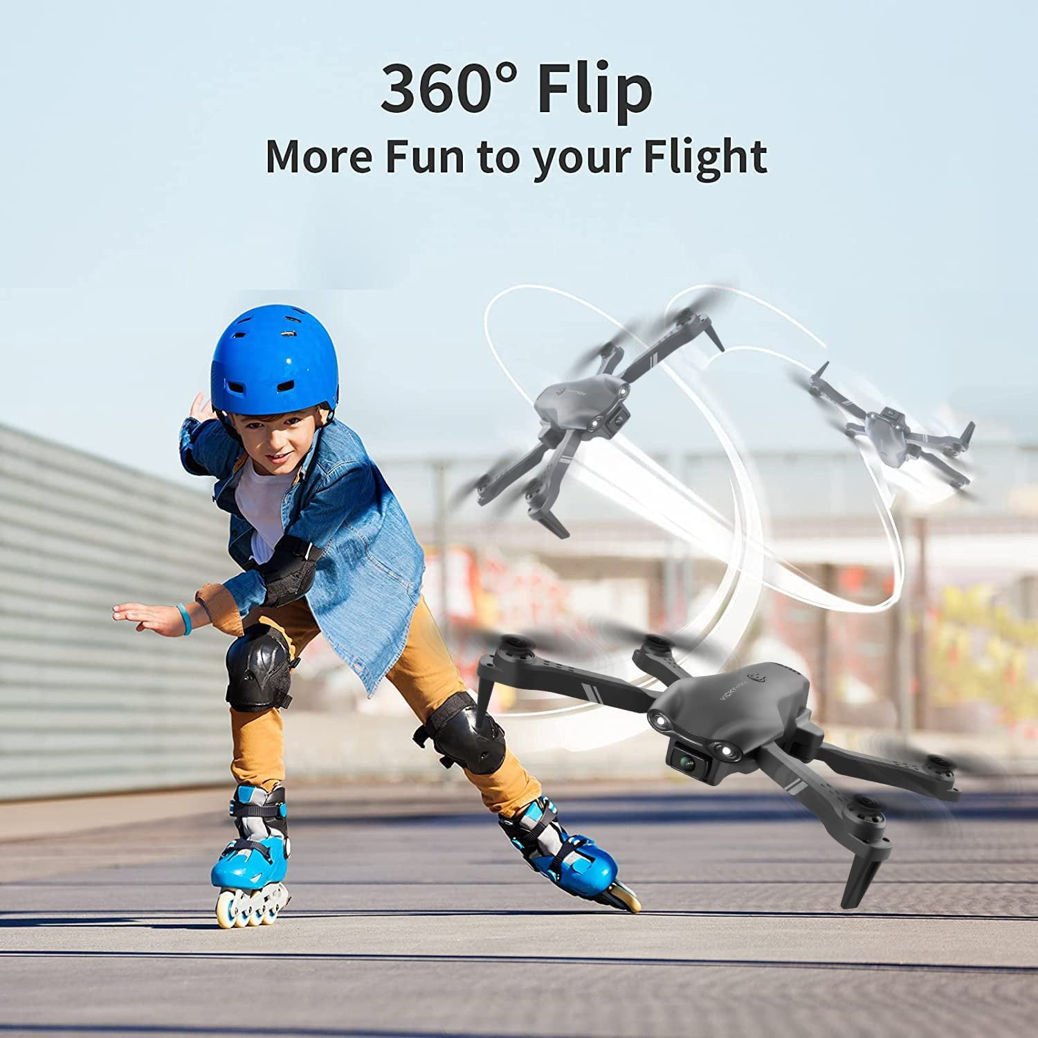 Open Box 4DRC v8 with 1080P HD Camera for Adults and Kids for Adults and Children FPV RC Quadcopter with LED Lights and Optical flow Sensor, 2 Batteries, Black