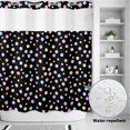 thumbnail image 2 of No Hook Shower Curtain, Colorful Polka Dot Shower Curtains for Bathroom with See Through Top Window, Modern Minimalist Geometric Black Waterproof & Washable Bath Curtain Long 72"x78", 2 of 9