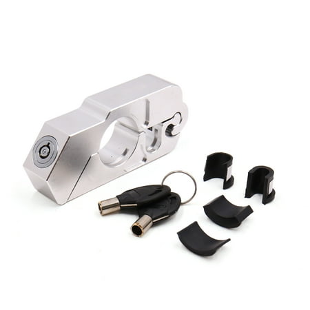 Silver Tone Universal Motorcycle Scooter Handlebar Brake Lever Anti-theft (Best Chain To Lock Up A Motorcycle)