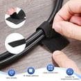 thumbnail image 2 of Uxcell 100-Pack Bridas de Cable de Gancho y Bucle, 3.5 x 1.1 Pulgadas Organizador de Cables Autoadhesivo Mejorado para Escritorio [Negro], 2 of 7