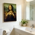 thumbnail image 5 of Mona Lisa Bathroom Art, Mona Lisa Making A Heart Gesture Picture Poster, Humor Whimsical Funny Home Decor Bathroom Wall Art(Framed 11.8x15.7in), 5 of 5
