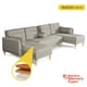thumbnail image 3 of Sala Modular Doble Chaise Makora Boyd con Memory Foam y Respaldo Ajustable Lino Gris Claro, 3 of 8