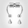 thumbnail image 4 of Jiaroswwei Fake Nose Ring,Nose Hoop Fashion Reusable Stainless Steel Magnetic Septum Jewelry,5Pcs, 4 of 8