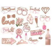 Bachelorette Bash Photo Fun Kit - 21 Playful Props for Memorable Selfies, Engagement Celebrations, Bridal Showers, and Girls Night Out in Vibrant Pink Decor.