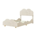 thumbnail image 5 of Clipeyh Twin Cloud Shaped Headboard Pine Wood MDF Velvet Platform Bed, Beige, 5 of 8