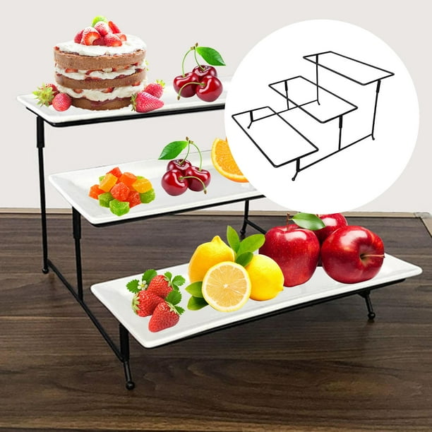 Platter Stand Metal Stand Food Dish Display Stand Serving Tray Rack Display Tray Rack Dish Shelf 3 Layer Rectangle Walmart