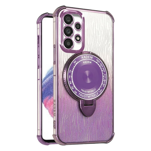 Magnetic Case for Samsung Galaxy A23 Stand Cover with Makeup Mirror Kickstand Case Slim Silicone TPU Phone Cover with Galaxy A23 Shell Shockproof for Women Man Protective Case for Samsung A23