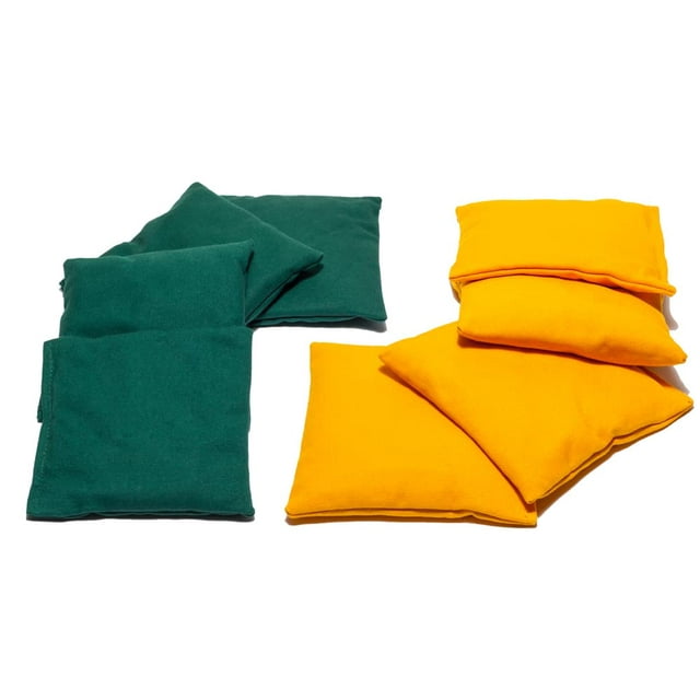 SC Cornhole Sacs Cornhole Résistants aux Intempéries (Ensemble de 8) - Taille Professionnelle Réglementée - à Utiliser sur des Planches de Trou de Maïs Pro Ou des Ensembles de Lancer de Poire (Jaune/vert)