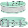 thumbnail image 1 of ORUYROP Rhinestone Dog Collar, Dazzling Sparkling Soft Suede Reflective Large Dog Collar Crystal Diamond Collar for Medium & Large Dogs (M:15-19", Green), 1 of 5