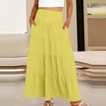 thumbnail image 2 of GUACER Women's High Waisted Tiered Maxi Skirt with Pockets Boho A-Line Flowy Long Skirt Lightweight Summer Swing Skirts, 2 of 8