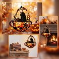 thumbnail image 4 of Halloween Cat Suncatcher Ornament,Stained‑Glass Style Teacup Cat Hanging Window Decorative for Window Porch Holiday Accent, 4 of 8