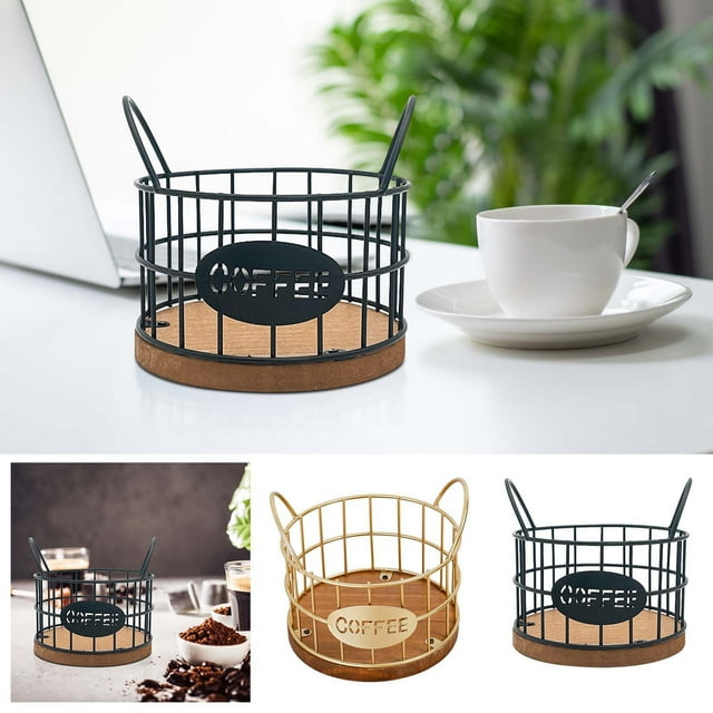Coffee Capsule Storage,Iron Desktop Basket,Kitchen Storage,10-Capacity,Space-Saving,Modern Design,For Home/Office,Coffee Storage Solution,Capsule Organizer,PENDANE,Black