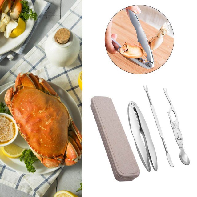 tredstone Kitchen Stainless Steel Seafood Tools Set Nut Crackers for Crab Claws 3pcs B