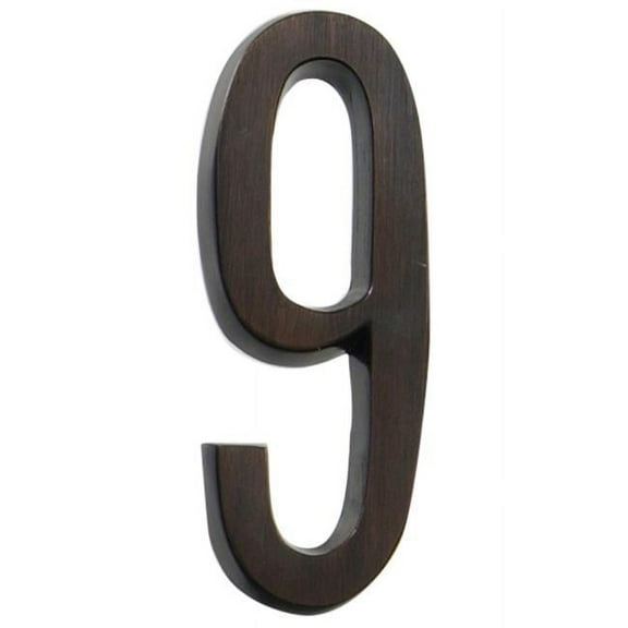 The Hillman Group 843263 4 in. Bronze Aged Distinctions Zinc Die-Cast Adhesive Plaque Number - 9 - 3 Piece