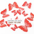 thumbnail image 3 of 24 Pcs 3D Butterfly Wall Stickers Butterfly Removable Sticker Art Decals for Home and Room Decoration Red, 3 of 7