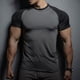 thumbnail image 2 of Camiseta de manga corta para hombre, ropa deportiva de compresión para correr, gimnasio, entrenamiento, informal, de alta calidad, novedad de verano, 2024, 2 of 5
