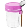 thumbnail image 2 of 2 Sets Cereal Containers Oatmeal Cup Salad Dessert Cups Airtight Mason Jars with Lid Breakfast Seal Purple, 2 of 6