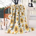 thumbnail image 2 of White Sunflower Leaf Seed Pattern Blanket,Comfortable Soft Lamb Wool Throw Blanket,All Season,Warm Lightweight Blankets for Sofa Bed Couch Living Room Chair,40"x50", 2 of 4