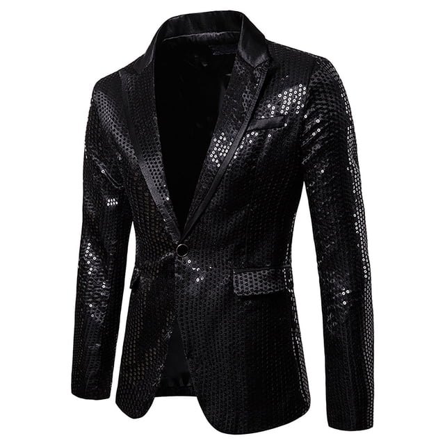 Birdeem Veste de Complet Décontractée pour Homme, Automne et Hiver, Mode, Personnalité, Paillettes