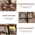 thumbnail image 4 of Lafnest 43" Round Dining Table for 4-6 People,Industrial Kitchen Table with Metal Mesh Storage Shelf,Walnut Brown Wood & Black Metal Frame for Dining Room, Living Room, 4 of 8