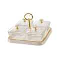 thumbnail image 3 of Bandeja para servir dividida, contenedor de almacenamiento, práctica caja portátil para almacenar alimentos, mesa 4 compartimentos, 3 of 9