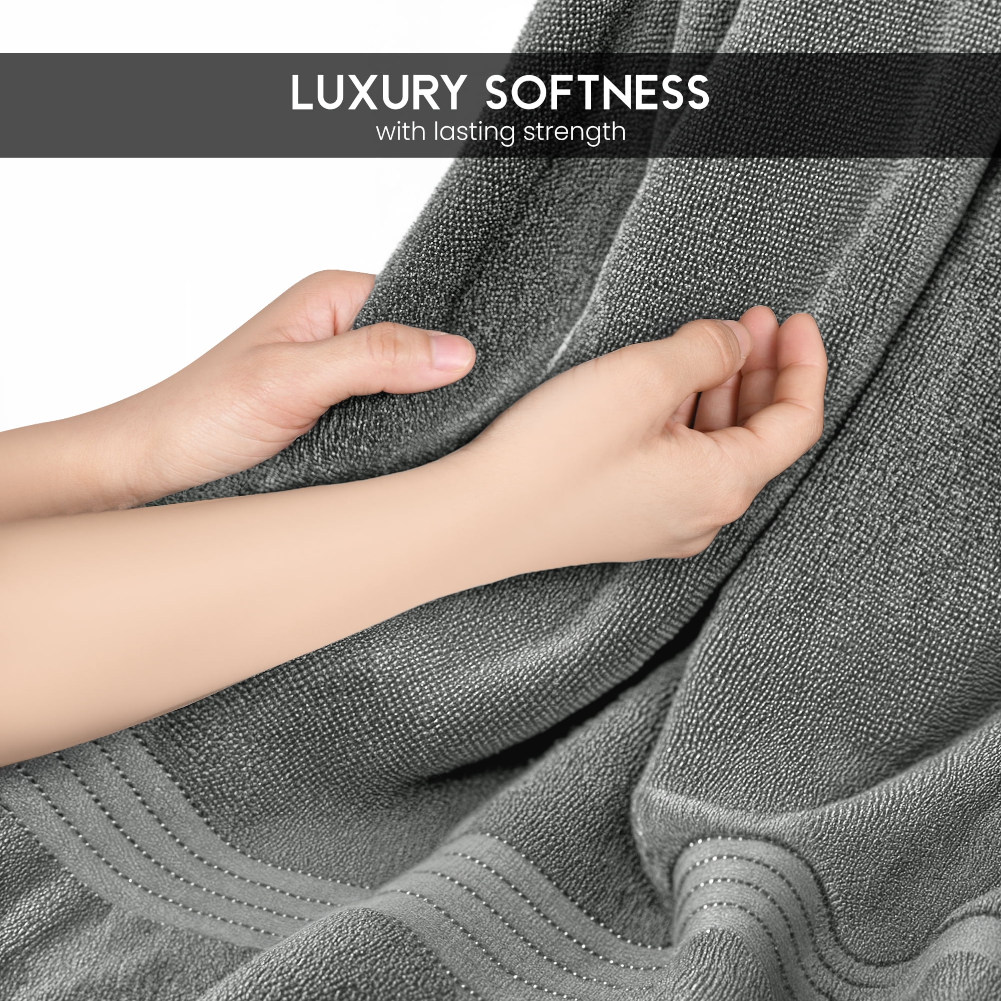Bliss Casa Bath Towel Set 27 x 54 Inch (4 Pack) - 600 GSM 100% Combed Cotton Quick Drying Highly Absorbent Thick Bathroom Towels - Soft Hotel Quality for Bath and Spa