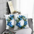 thumbnail image 6 of LALILO Throw Pillow Covers Christmas Blue Wreath White Ball Silver Cushion Cover 18" x 18", 2 Pack, 6 of 6