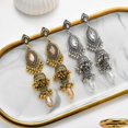 thumbnail image 4 of Jhumka Long Tassel Bell Earrings Vintage Jhumki Bollywood Traditional Ethnic Dangle Drop Bohemian Chandelier Earring for Women Oxidized Crystal Wedding Party Festival Indian Jewelry Gift, 4 of 6