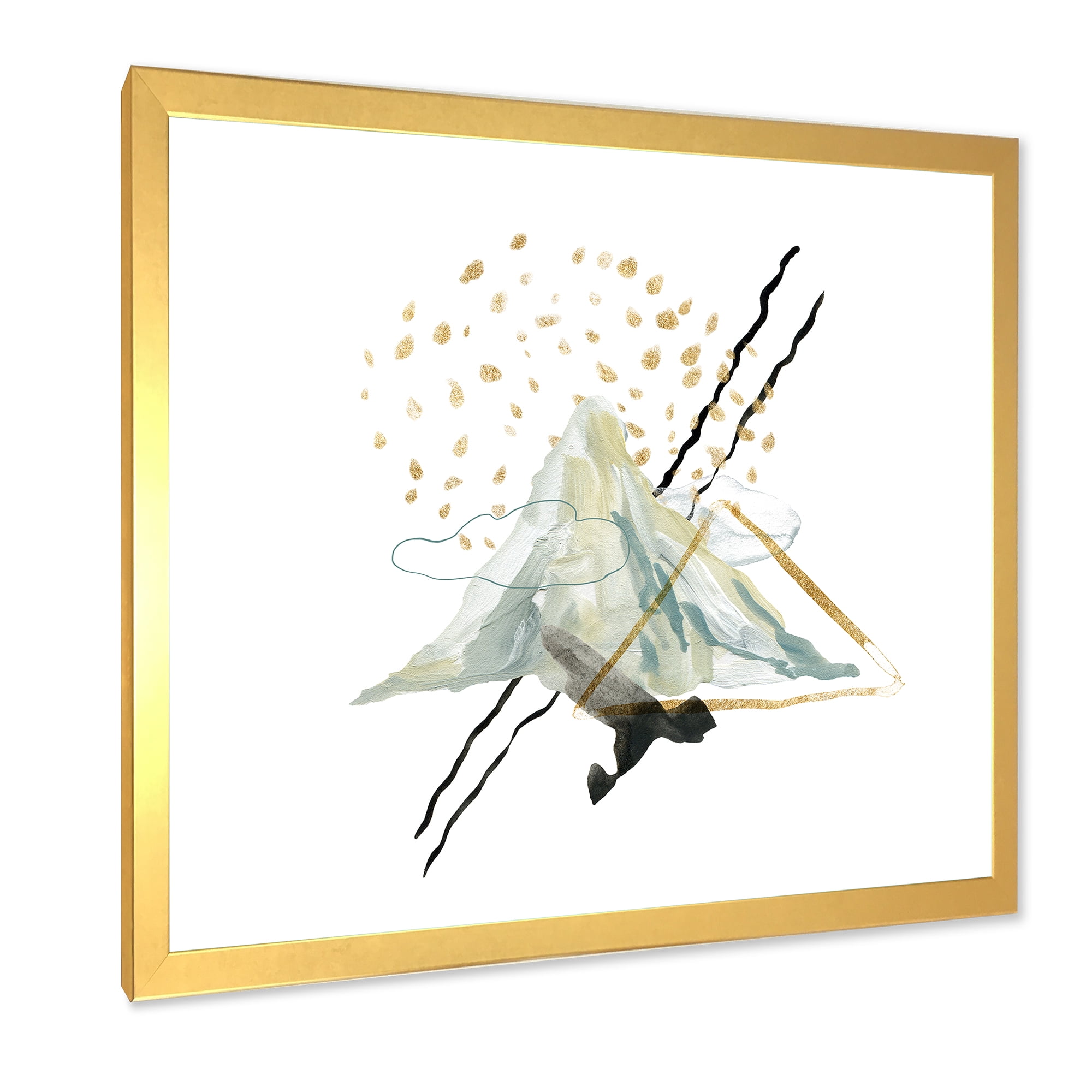 Designart 'Mountain Sky With Gouache Of Abstract Landscape' Modern Framed Art Print
