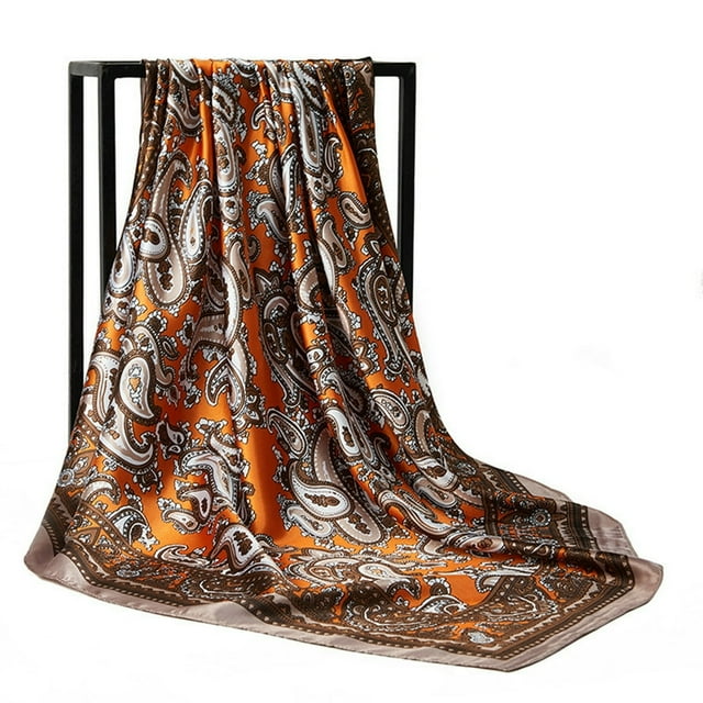 MesaSe Femmes Tête Wrap Vintage Rétro Forme Carrée Contraste Couleur Pliable Tête Protection Tissu Doux Imprimé Paisley Écharpe d'Été Femelle