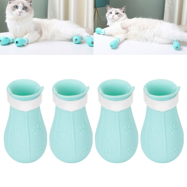 Bottines pour Chat, Faciles à Porter, Creuses, Anti-Rayures, Matériau TPE de Qualité Réglable pour Maisons de Chats, Maison, Magasins pour Animaux