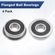 thumbnail image 4 of Uxcell Paquete de 4 Cojinetes de Bola con Brida F608-2RS, 1/3" x 7/8" x 2/7" Sellados de Goma, 4 of 6