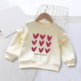 thumbnail image 5 of BOBOGOJP Kids Girls Christmas Sweatshirt Heart Printed Merry Christmas Shirts Crewneck Pullover Top Xmas Holiday Outfits Beige for Size 5-6 Years, 5 of 7