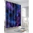 thumbnail image 3 of Fsddascl Blue Purple Sky Shower Curtain Set - 48" x 72" Washable Bathtub Curtain with 12 Hooks, Modern Black Star Night Nature Scenery Waterproof Fabric Stall Shower Curtains for Bathroom/Bathtub, 3 of 6