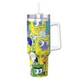 thumbnail image 1 of Goofa Gobelet Isolé sous Vide en Acier Inoxydable 40oz avec Poignée et Paille Imprimé SpongeBob SquarePants avec Couvercle Paille 2 en 1, 1 of 8