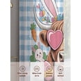 thumbnail image 6 of Easter Sheer Curtains 72 Inch Length 2 Panels for Living Room, Spring Bunny Cow Carrots Colorful Egg Blue Plaid Voile Kitchen Curtain Set, Luxury Privacy Drapes Window Treatment for Bedroom, 6 of 7