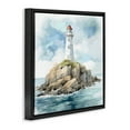 thumbnail image 3 of Stupell Industries Red Roof Lighthouse Black Framed Floater Canvas Wall Art, design by LSR Design Studio, 25 x 25, 3 of 9