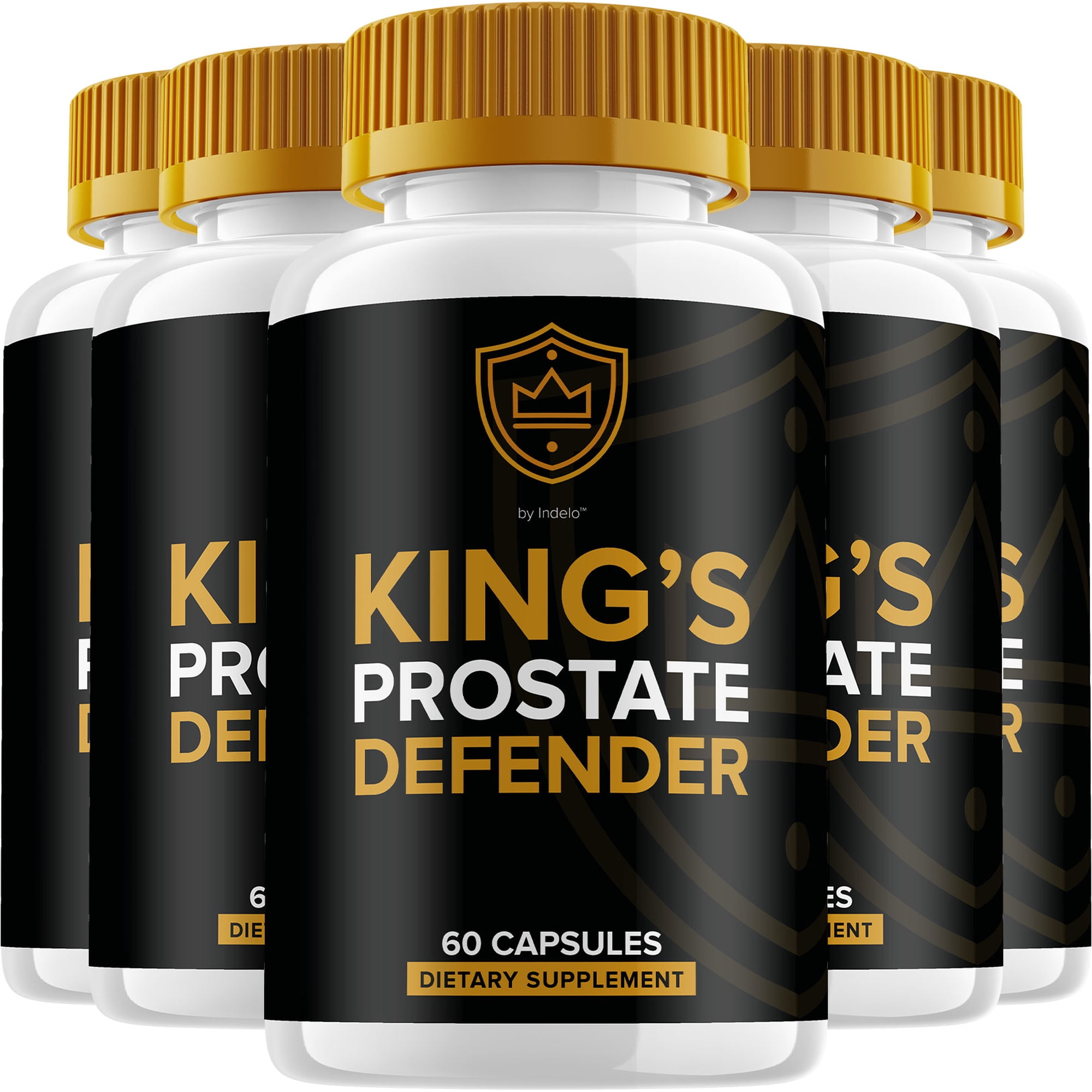 Kings Prostate Defender Capsules, Advanced Prostate Support, 60 Capsules Each, 5 Pack (300 Total)