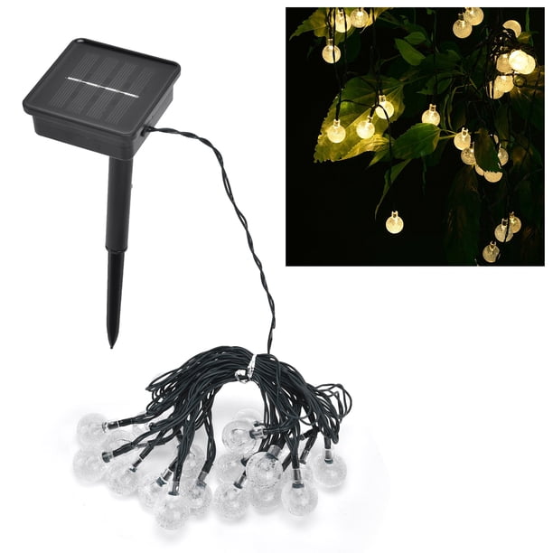 Luz Impermeable Srting, Lámpara De Cadena Solar Luces Colgantes De Plástico Luz Solar 20 LED Con 8 Modos De Iluminación Para Puertas Para Jardines Para Terrazas